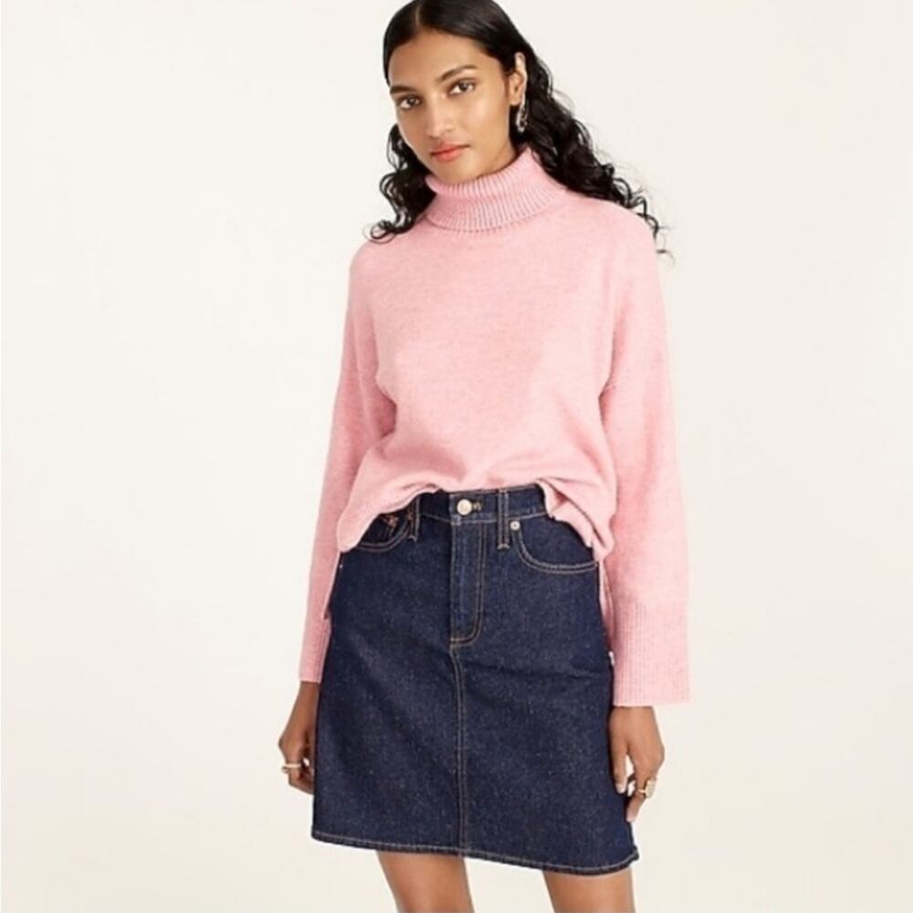 NWT J. Crew Turtleneck Sweater Supersoft Yarn Rose Heather Wool Alpaca Large